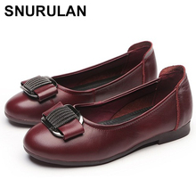 SNURULAN-zapatos de cuero sintético para mujer, zapatillas femeninas de suela plana, de estilo informal, cómodos y a la moda, de talla grande, para primavera y otoño 2024 - compra barato