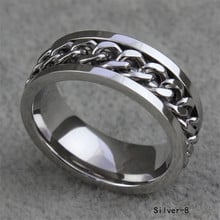 Summer Style Gold Silver 2 Colors Chain Rotation Men Ring Stainless Steel Male Finger Ring Fine Jewelry RING-0080 2024 - buy cheap