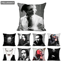 Funda de almohada de Marilyn Manson para el hogar, cubierta de almohada decorativa con cremallera Invisible, 40x40,45x45cm 2024 - compra barato