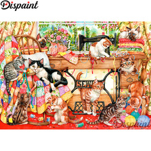 Dispaint Full Square/Round Drill 5D DIY Diamond Painting "Animal cat scene"3D Embroidery Cross Stitch Home Decor Gift A12218 2024 - buy cheap