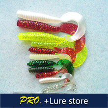 Free shipping 200pcs 4 sizes of mixed color soft Grub fishing lures soft artificial fishing grub lures tail grub lure 2024 - buy cheap