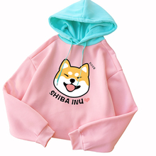 Autumn Winter Pullover Women Fleece Kawaii Cartoon Shiba Inu Sweatshirt Hoodies Fashion Casual Harajuku Dog Print Female Outwear 2024 - buy cheap