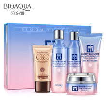 BIOAQUA 5pcs/set Cherry Blossoms Cosmetic Skin Care Products Suit Hydrating Cleansing Lotion Toner BB Cream Face Skin Care Set 2024 - buy cheap