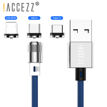 ! Магнитный кабель ACCEZZ для Apple Micro USB Type-C, для iPhone X, XS, MAX, XR, 8, Samsung S10, S9, быстрая зарядка телефона, магнитное зарядное устройство, 1 м 2024 - купить недорого