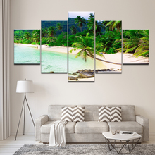 Canvas Painting paradise beautiful palms nature landscape 5 Pieces Wall Art Painting Modular Wallpapers Poster Print Home Decor 2024 - buy cheap