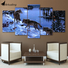HD Printed Snow Wolf lake Painting Canvas Print room decor print poster picture canvas Free shipping/ny-4508 2024 - buy cheap