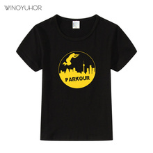 Parkour Cool Print T Shirt Children Summer Fashion Short Sleeve Tops Boys Girls Casual T-shirt Hip Hop Kids Clothing 2024 - buy cheap