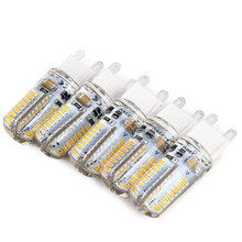 Mini lâmpada de led g9 de 9w, 64leds ac220v 110v, bulbo smd3014 regulável com 10 peças 2024 - compre barato