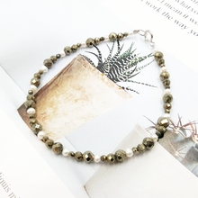 Lii Ji Tiny Real Freshwater Pearl,Pyrite 925 Sterling Silver Shining Bracelet 2024 - buy cheap