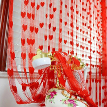 New Style 100x200cm Heart Pattern Curtain for Living Room Bedroom Door Window Valances Scarf Wedding DIY Home Decoration 2024 - buy cheap