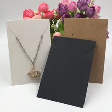 200pcs/lot 11.4x7.5cm Kraft fashion Necklace Card and earrings Packaging Display kraft tag for pendant Jewelry display 2024 - buy cheap