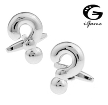 iGame Question Mark Cuff Links Silver Color Symbol of ? Design Free Shipping 2024 - buy cheap