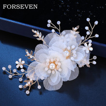 Flower Headwear Hair Clips For Women Headband Hairpin Pearl Bride Hair Ornaments Wedding Head Pieces 2024 - buy cheap