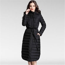 New Winter Women Big Size Long Down Coat Light Down Jacket Lady Slim White Duck Down Jacket Hooded Coats Female Clothings 773 2024 - buy cheap