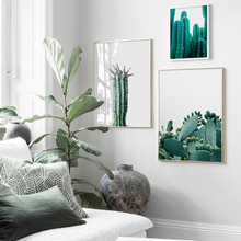 Canvas Art Print Green Big Cactus Flower Plants Nordic Posters And Prints Wall Art Canvas Painting Wall Pictures For Living Room 2024 - buy cheap