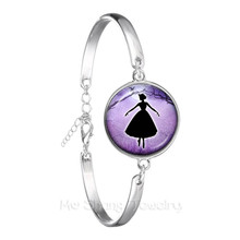 Ballerina Silhouette 18mm Glass Dome Bracelet Dancing Ballerina Silver Plated Chain Bangle For Women Beatiful Jewelry Gift 2024 - buy cheap