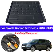 For Skoda Kodiaq 5 Seaters 7 Seats 2016 2017 2018 2019 Car Auto Rear Trunk Mat Cargo Tray Boot Liner Carpet Protector Floor Mats 2024 - buy cheap