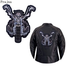 Prajna Custom Larger Motorcycle Patches Iron On Stickers Embroidered Applique For Biker Clothing Punk Style Patch For Decoration 2024 - buy cheap