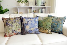 Cuadro abstracto Van Gogh para decoración del hogar, cojín de lino y algodón, cojines para sofá, cojín decorativo, envío gratis 2024 - compra barato