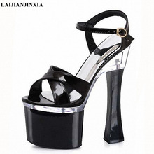 LAIJIANJINXIA New 18CM Super High Heels Platfrom Sandsls Sexy Fish Female Waterproof Platform Roman Women's Shoes Pumps 2024 - buy cheap