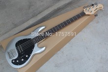 High Quality 5 String Ernie Ball Musicman Music Man Sting Ray silver gray Electric Bass Guitar with active pickups 9V battery 2024 - buy cheap