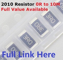 Envío Gratis, 100 Uds., resistencia SMD tipo Chip, 2010, 10K, ohm, 5%, 0R ~ 10M, 1/2W, 10R, 100R, 220R, 330R, 470 ohm, 1K, 2,2 K, 10K, 100K, 0R, 1R .5/6/7/8/9/R/K 2024 - compra barato