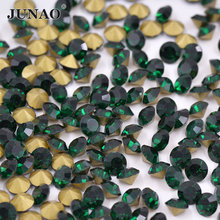 SS 6 8 10 12 16 20 30 Dark Green Glass Crystals Point Back Rhinestones Nail Gems Round Crystal Stones Pointback Crystal Chaton 2024 - buy cheap