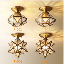 American Style Corridor Glass Ceiling Lights Art Fashion Creative Star Bronze Warm Bars Kitchen Study Aisle Light Fixtures 2024 - buy cheap