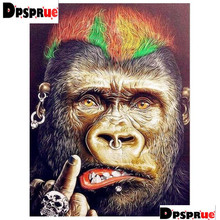 Dpsploe-Pintura de diamante cuadrado/redondo, punto de cruz, bordado 3D de gorila, bricolaje, 5D, decoración del hogar Moasic, regalo K72 2024 - compra barato