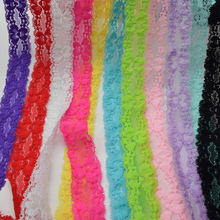 10yards  2.5cm 1'' wide  Beautiful elastic lace ribbon. 9colors  Color Option stretch Lace Trim DIY headband 2024 - buy cheap