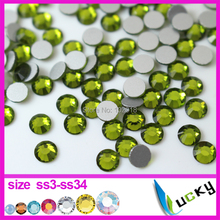 Top quality flat back Non hotfix glue on rhinestones  olivine color crystals ss3 ss4 ss5 ss6 ss8 ss10 ss12 ss16 ss20 ss30 ss34 2024 - buy cheap