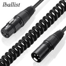 lballist 3Pin jack Elastic Coiled XLR Cable Male to Female OFC Copper Dual Shielded(Foil+Braided) For Mic Mixer 2024 - buy cheap