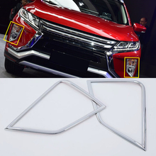 Car Styling 2PCS ABS Chromed Exterior Front Fog Light Lamp Cover Trim For Mitsubishi Eclipse Cross 2018 2019 2024 - buy cheap