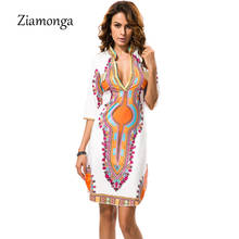 Ziamonga 3XL Plus Size African Clothes Dashiki Dress For Women Casual Summer Dress Hippie Print Dashiki Boho Dress Robe Femme 2024 - buy cheap