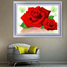 5D DIY Diamond Painting Stickers Red Rose Mosaic Cross Stitch Diamond Pattern Diamond Embroidery Flower 2024 - buy cheap