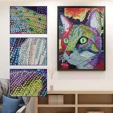 5D Special Shaped Animal Diamond Painting DIY Green Eye Cat Diamond Embroidery Rhinestone Cross Stitch Crystal Crafts Gifts 2024 - buy cheap