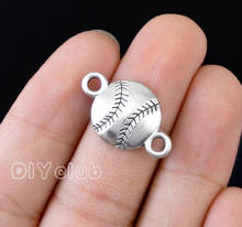 80pcs- Antique Silver / Bronze / Gold Baseball Connector Charms 23x14mm 2024 - buy cheap