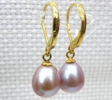 free shipping>>>>noble jewelry 14K YELLOW GOLD PERFECT 10-12 MM AAA++ PINK SOUTH SEA PEARL DANGLE EARRING 2024 - buy cheap