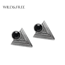 Pendientes de triángulo negro con cuentas de resina para mujer, joyería Vintage, con forma geométrica 2024 - compra barato