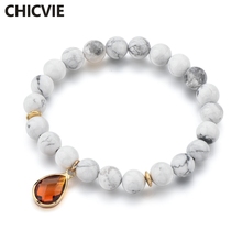 CHICVIE Luxury Brand White Charm Handmade Bracelets & Bangles Beads For Women Stainless Steel Jewelry Making Bracelets SBR190021 2024 - buy cheap