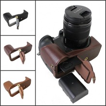 Funda de cuero genuino para cámara Panasonic GH5 Lumix GH5, bolsa inferior, batería abierta, negro, marrón y café 2024 - compra barato