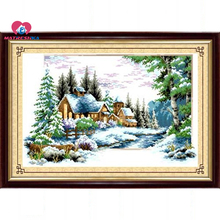216 x 140 Lattice beads embroidery Landscape winter house beadwork home decor crafts needlework craft home decoration pearl 2024 - buy cheap