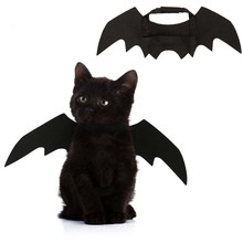 Совершенно новый костюм на Хэллоуин для питомца черные крылья летучая мышь крутой щенок кошка черные летучие мыши наряд костюм питомец праздничное украшение оптом 2024 - купить недорого