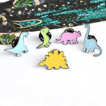 Broches coloridos de dinossauro, broches fofos, coloridos com espinha de dinossauro, esmaltes para lapela, joias, presente para crianças 2024 - compre barato
