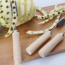 Нож для ананаса OLOEY, нержавеющая сталь, v-образная Лопата для удаления глаз, ананасы, кухонная деревянная ручка ножа, нож для ананаса 2024 - купить недорого