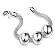 New Arrival Big Brand 2017 Sterling Silver Network Management 3 Beads Bracelet For Women bracelets & bangles Pulseira VBS4032 2024 - buy cheap