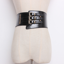 Women's runway fashion elastic PU leather Cummerbunds female Dress Corsets Waistband Belts decoration wide belt R1359 2024 - buy cheap