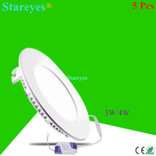 Free shipping 5 pcs round LED Panel Light 3W 4W AC 85-265V 320 420 Lm  smd 2835 lamp bulb led ceiling light downlight 2024 - buy cheap