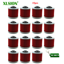 Xlsion 15 peças filtros de óleo para yamaha yfm700r raptor xvs650 xv250 xv700 sr400 xt660r tdm900 mt03 srx600 xc200 xt250 tt600 2024 - compre barato