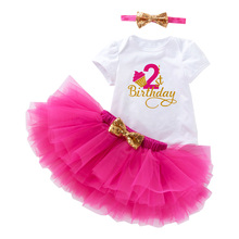 Baby Girls Clothes Sets Summer Tutu Lace Skirt+Tops+Headband 3Pcs Girl Princess Baptism Summer Kids Girl Outfits 0-24M 2024 - buy cheap